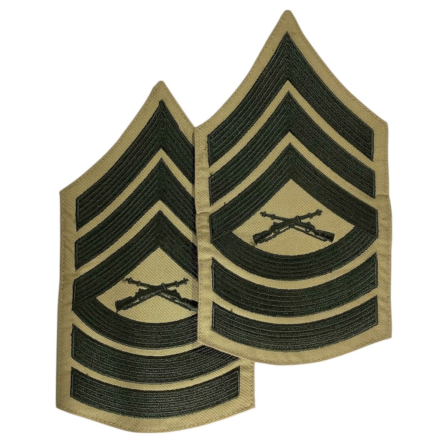 1 Set- US Marine Corps Master Sergeant, Green/Khaki, 6-3/4"H x 3-3/4"W