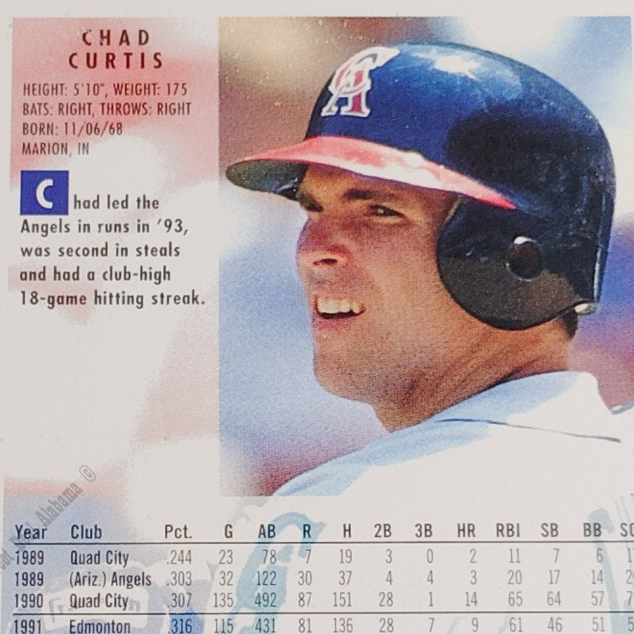 Chad Curtis, California Angels, #50, 1994 Fleer Baseball Collector's Card