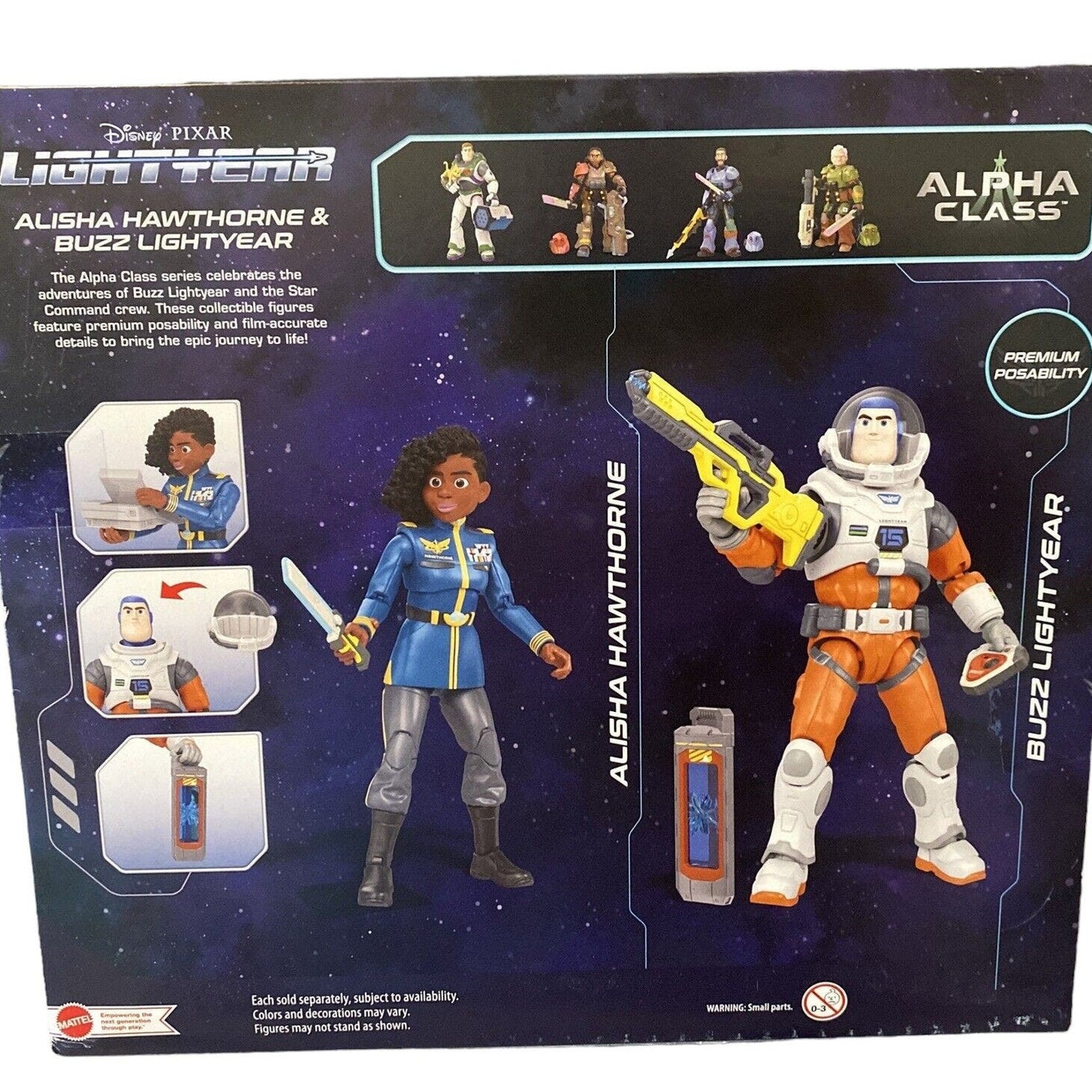 Disney / Pixar Alpha Class Alisha Hawthorne & Buzz Lightyear Action Figures