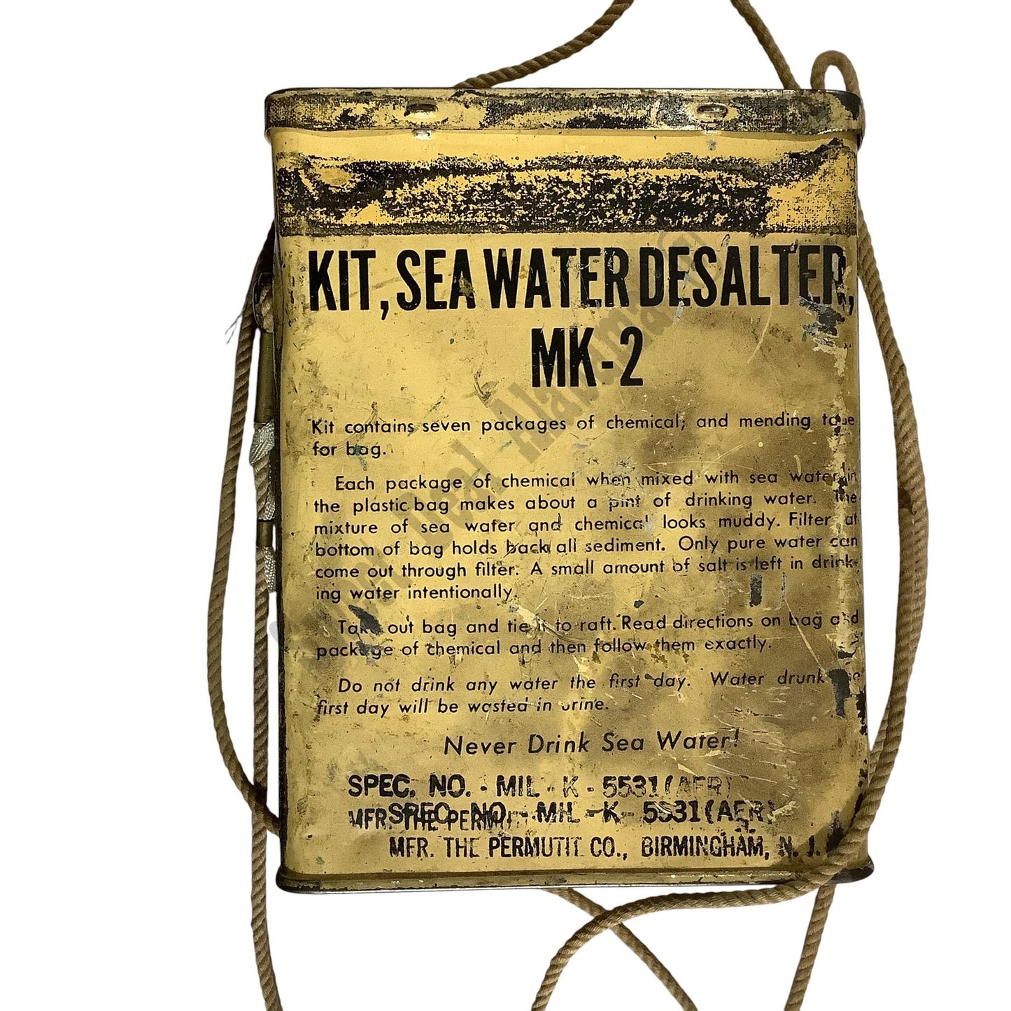 1951 Military Sea Water Desalter Kit, MK-2. Mfr. The Permutit Co., Birmingham NJ