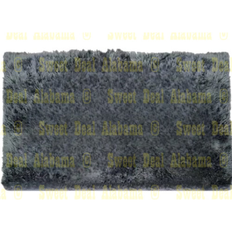Aucuda 6'x9' Fluffy Drum Set Rug, Thick Mat for Electric Drums, Soft Gray Carpet