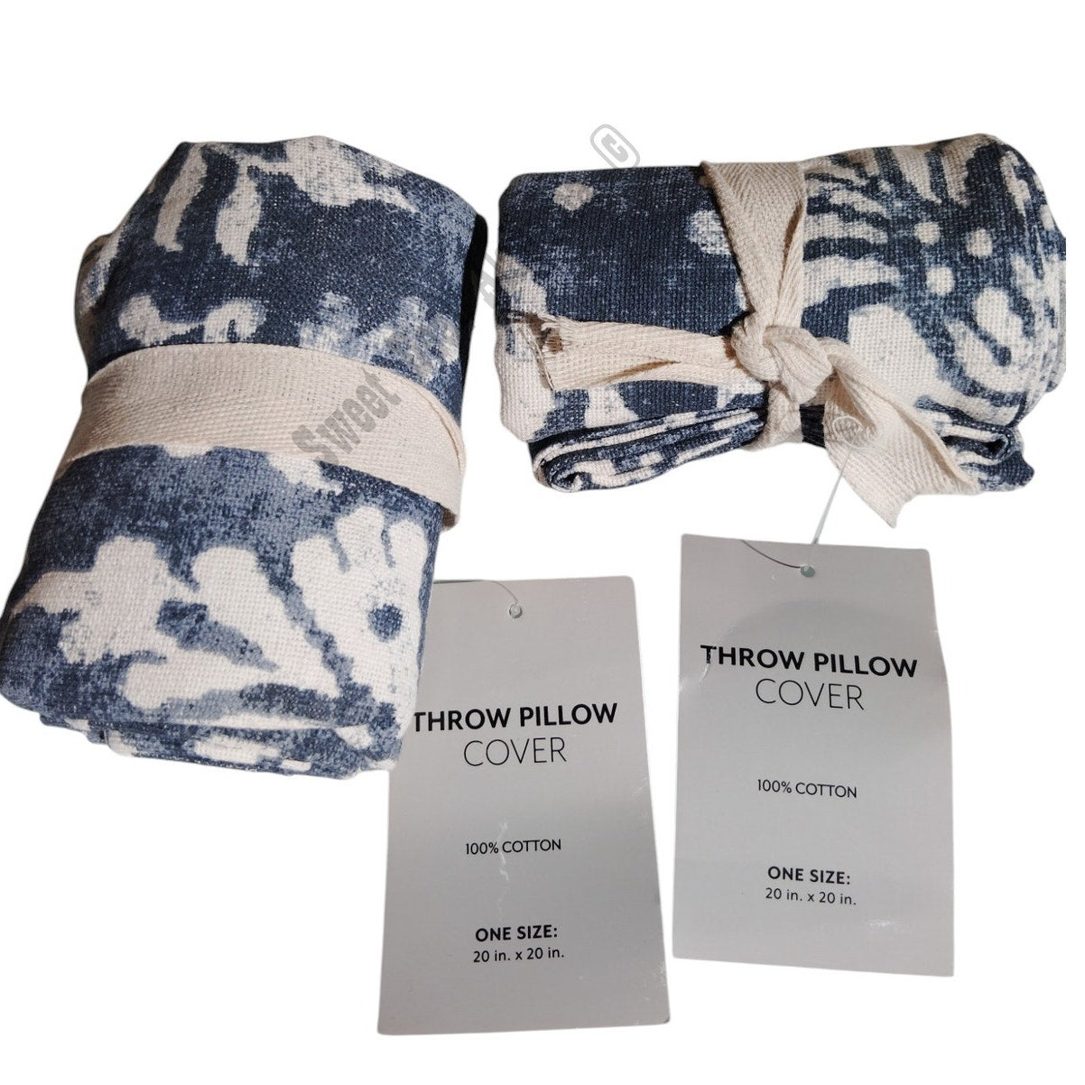 Ienjoy 20x20 Cotton Pillow Covers, Set/2 Decorative Pillow Covers, Navy