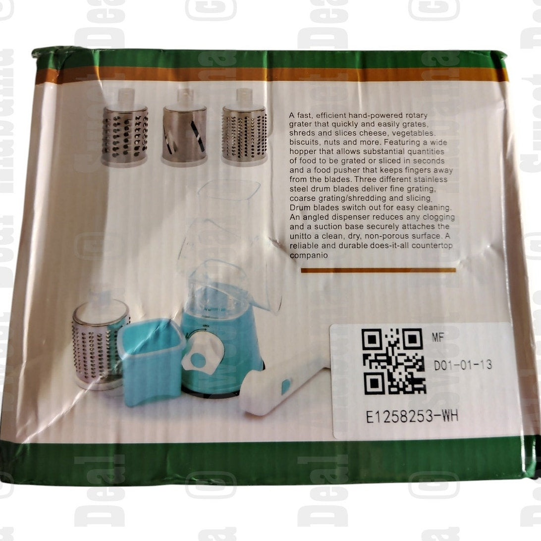 Manual Rotary Cheese Grater, Speed Round Tumbling Box Shredder, Vegetable Slicer
