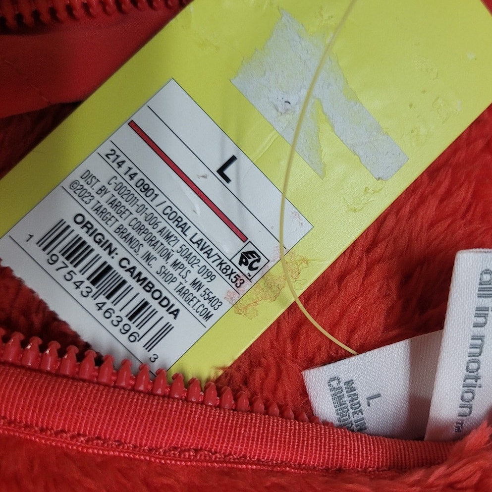 Women's High Pile Fleece 1/2 Zip Pull Over - All in Motion, Red Large