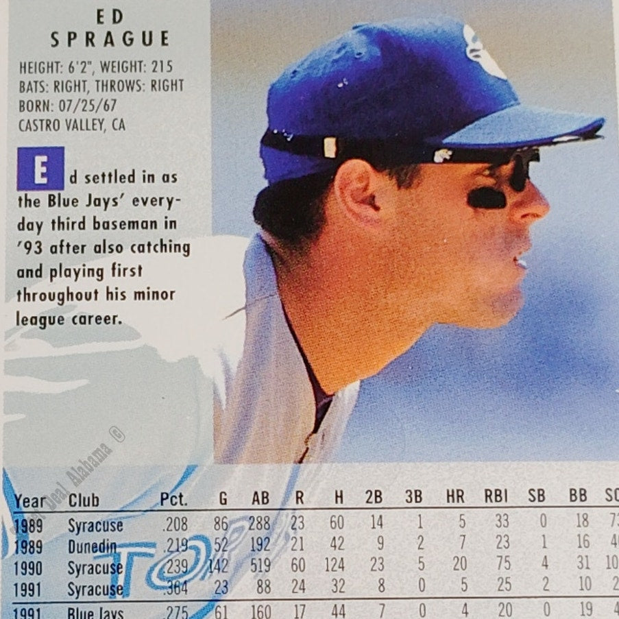 Ed Sprague, Toronto Blue Jays, #342, 1994 Fleer Baseball Collector's Card