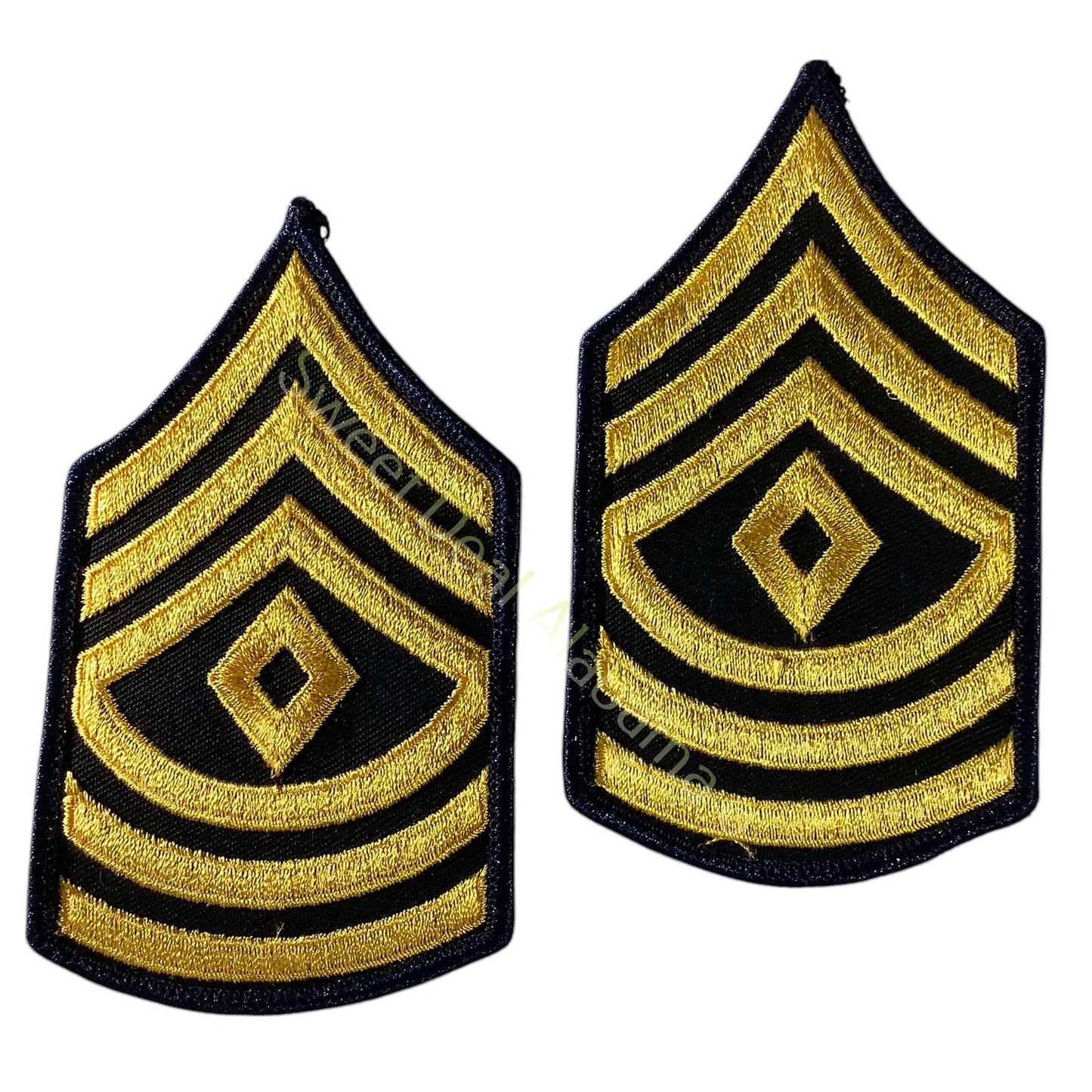 1 Set Army Embroidered Chevrons- 1st Sergeant, Uniform Patches 4-3/4"H x 2-5/8"W