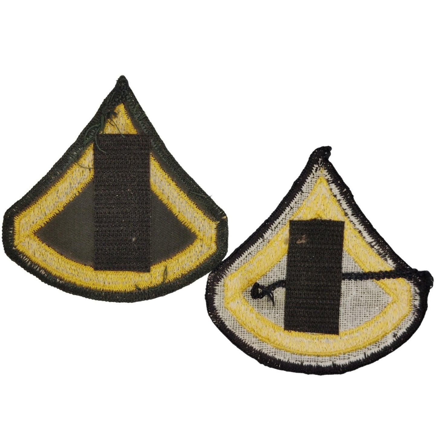 US Army PFC E‑3 Dress Chevrons Male 3‑1/8" × 3" w/ Hook Back