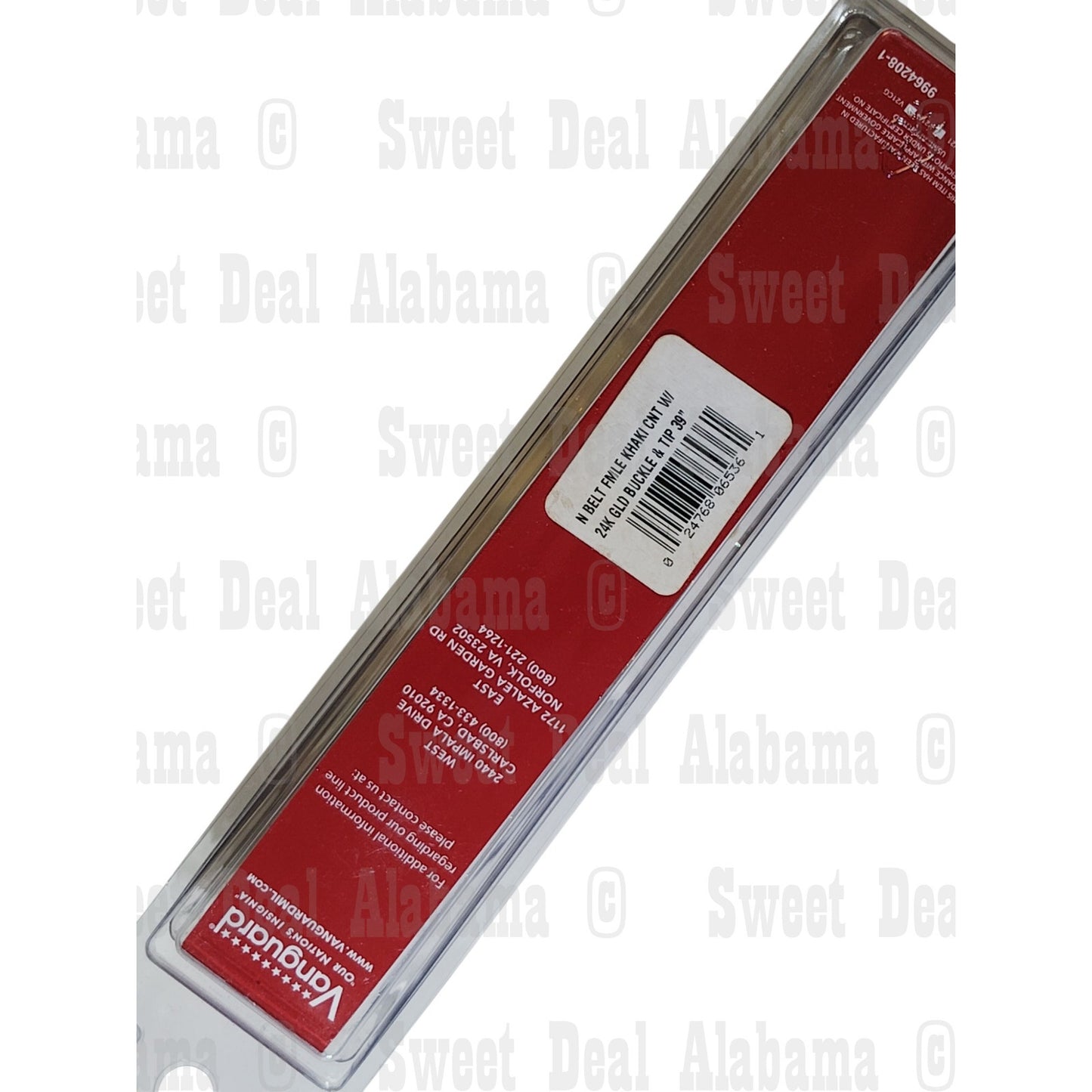 USN Female Belt, Khaki Cotton w/ Gold Mirror Buckle & Tip Navy Uniform Accessory