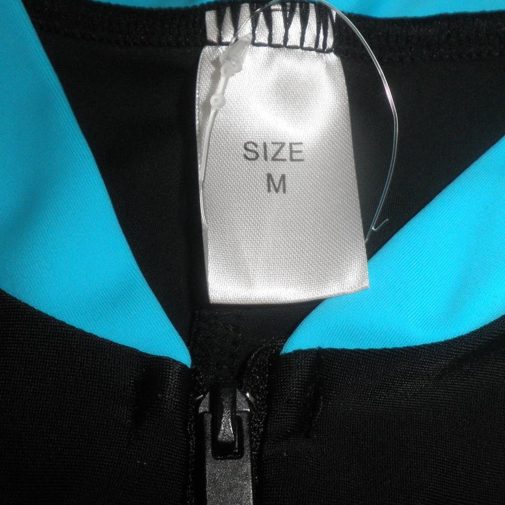 Swimsuit - One Piece Short Sleeve Sun Protection Ocean Blue, M, 30.7" Bust, 26" Waist