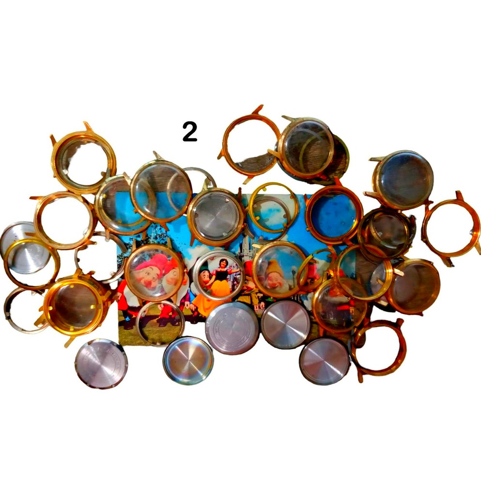 Steampunk Craft Supplies, Watch Cases, Bezels, Crystals, Backs - 8 oz Bag #2