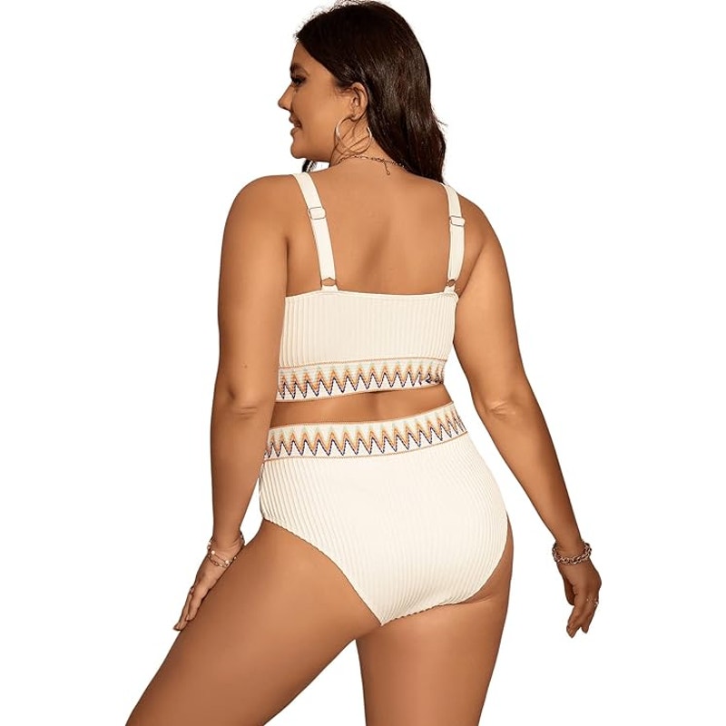SOLY HUX Bikini Set, Plus Size High Waisted Bathing Suits 2 Piece, XL Plus