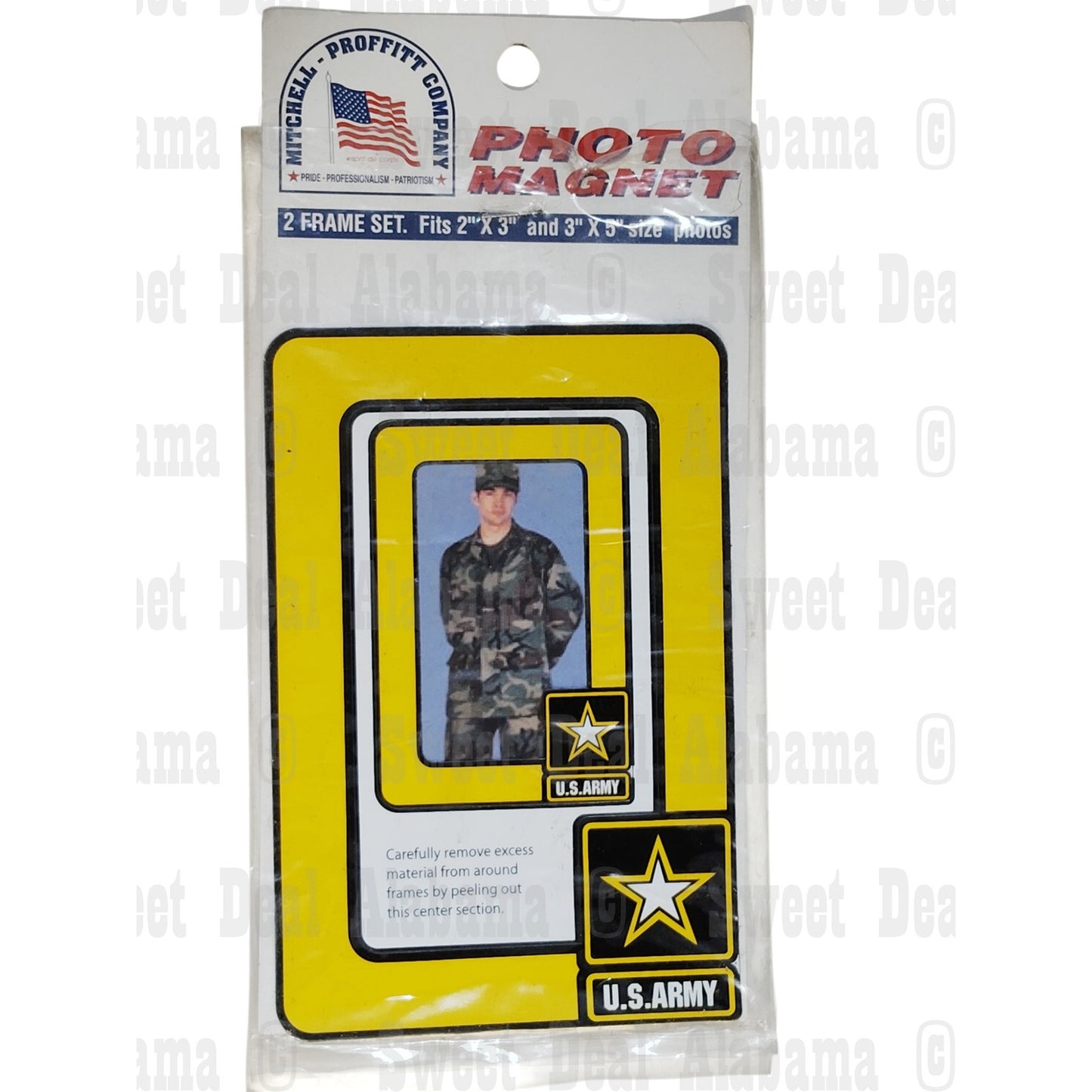 Photo Magnet Frame Set, U.S. Army – Fits 2"x3" & 3"x5" Photos, Peel-Out Center