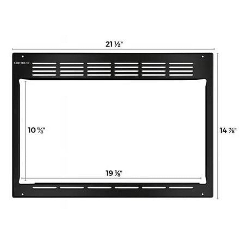 Contoure Microwave Trim Kit 21-1/2" x 14-7/8" Black RV Appliance Surround Frame