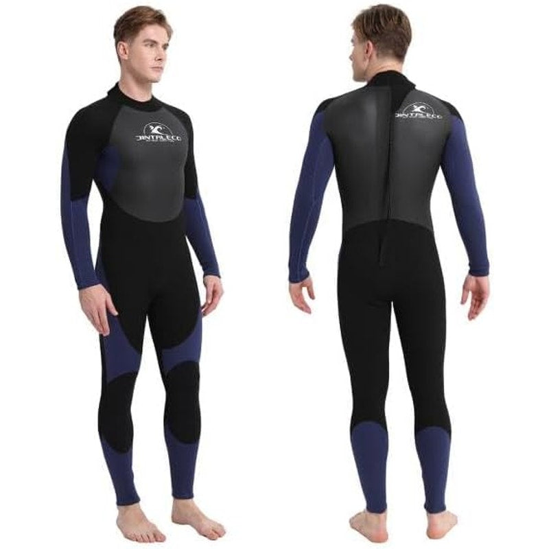 Men's Full Wetsuit, 2XL, 3mm Neoprene Wet Suit for Diving Surfing Scuba, Blue