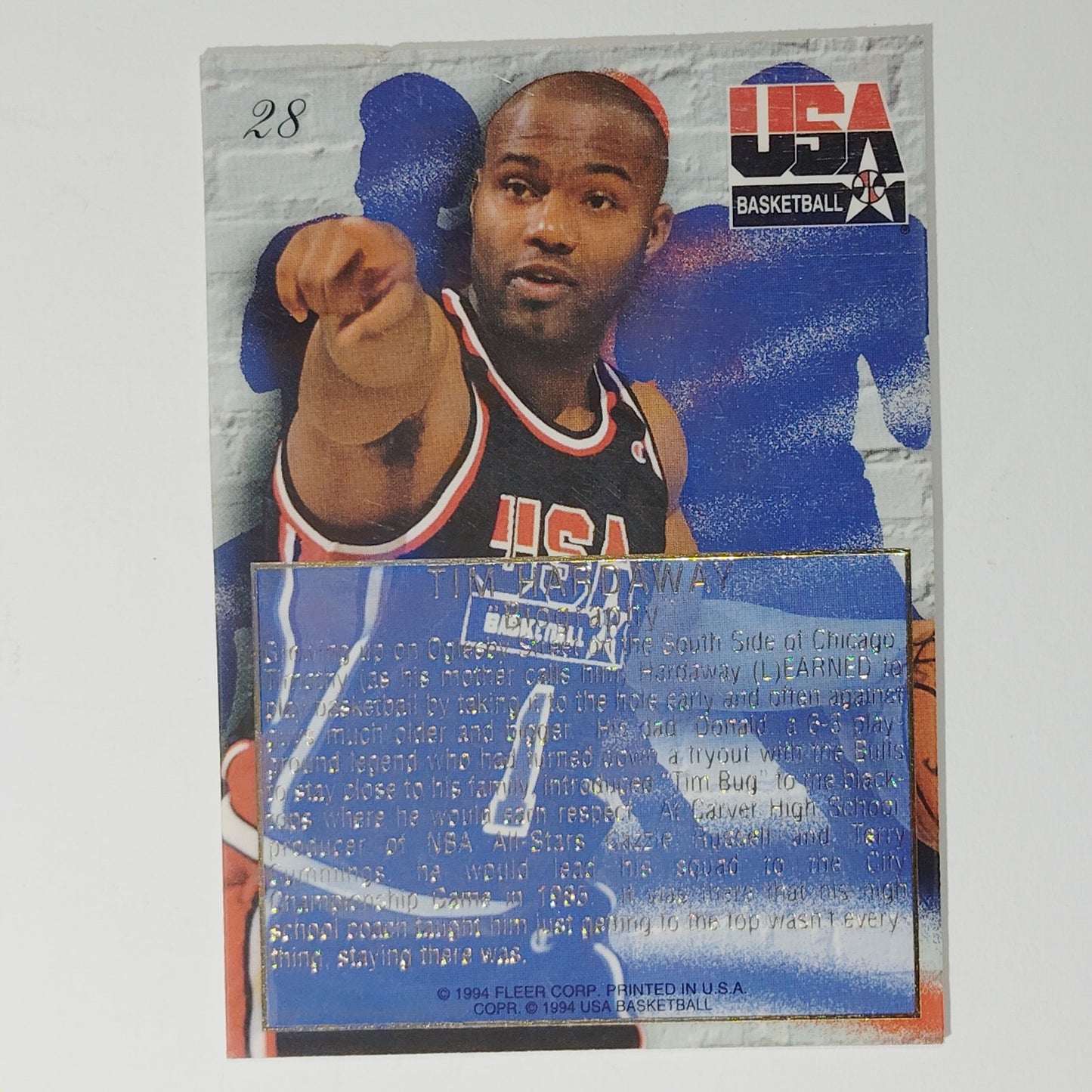 1994 Flair Team USA Tim Hardaway Biography #28 Warriors Guard