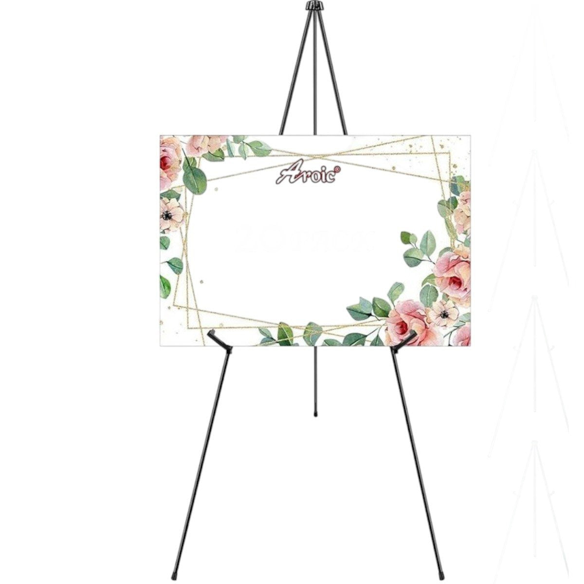 AROIC 63" Easel Stand - Portable, Foldable Metal - Signs, Weddings, Logos, Arts, Painting