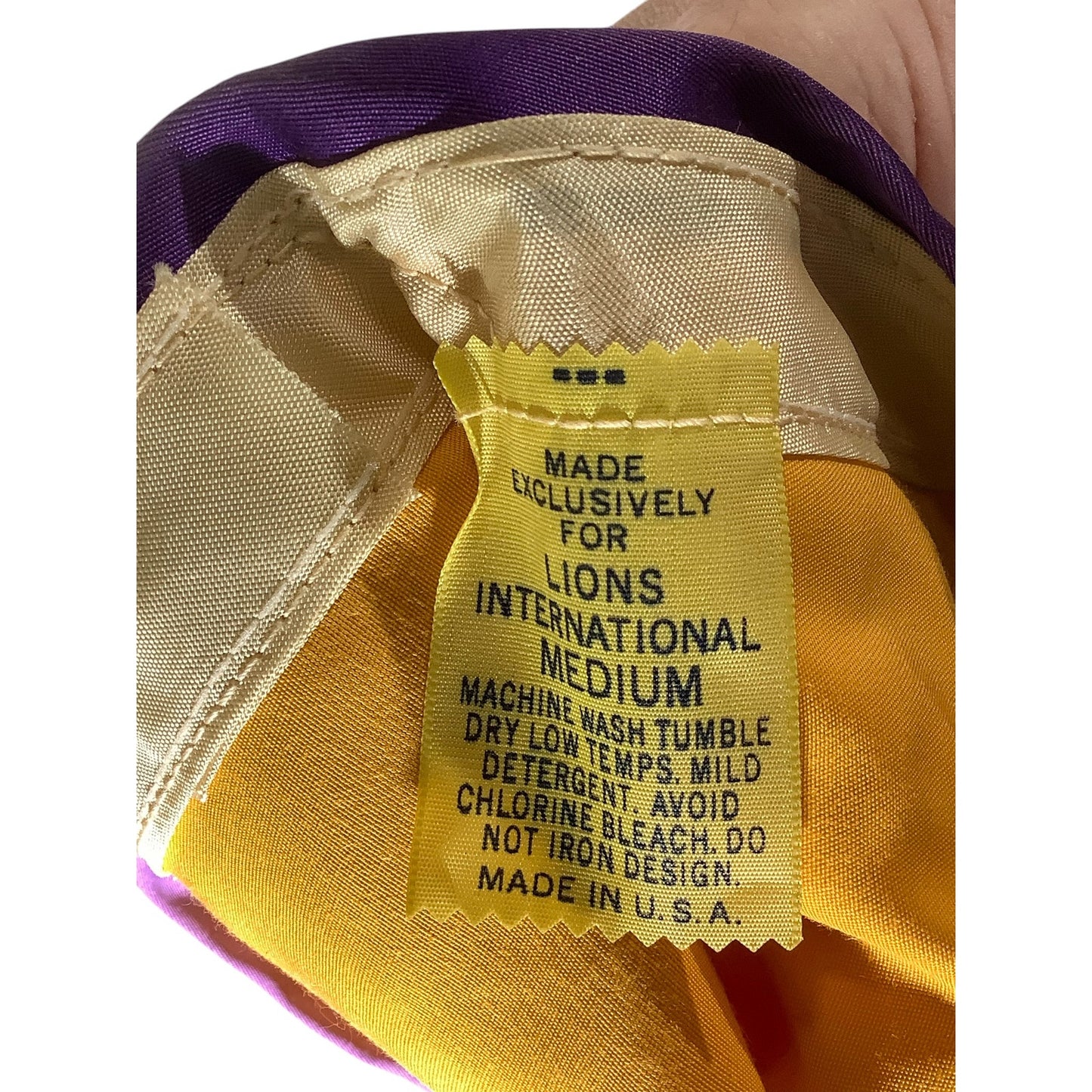 Vintage Lions Club International Envelope Hat Cap Purple & Gold, CANADA, Medium