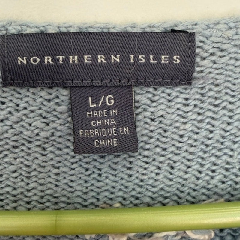 Northern Isles Vintage Christmas Cardigan Lighthouse L Gray + Blair Dickey