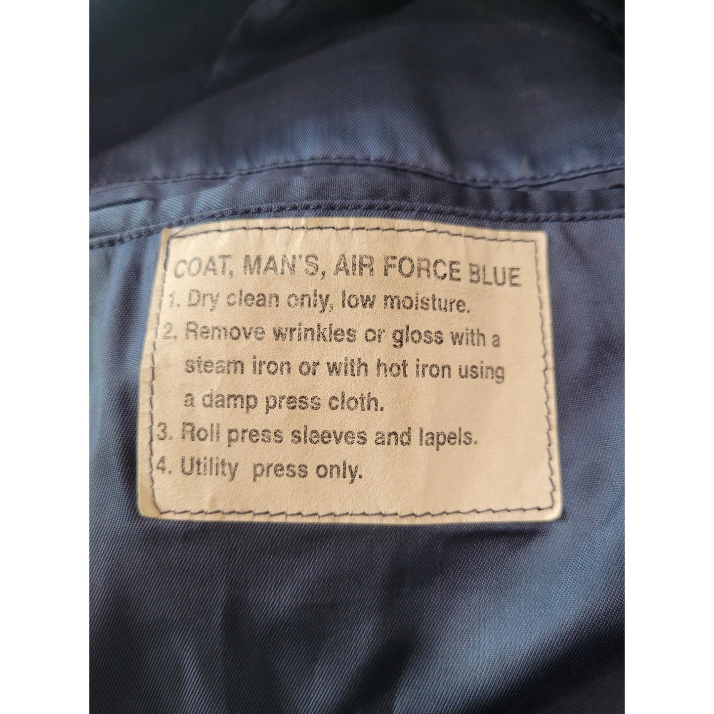 1998 USAF Men’s Dress Blue Coat – Shade 1620, 43L, Poly/Wool Serge, Crown Clothing Co.