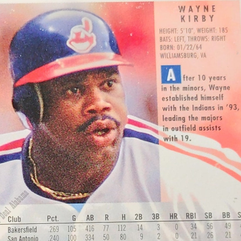 Wayne Kirby, Cleveland Indians, #107, 1994 Fleer Baseball Collector's Card
