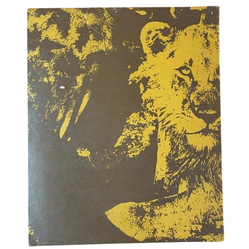 Vintage Charles Bloom Signed 1973 Tiger Art Print - 15.5" x 13" Brown & Orange