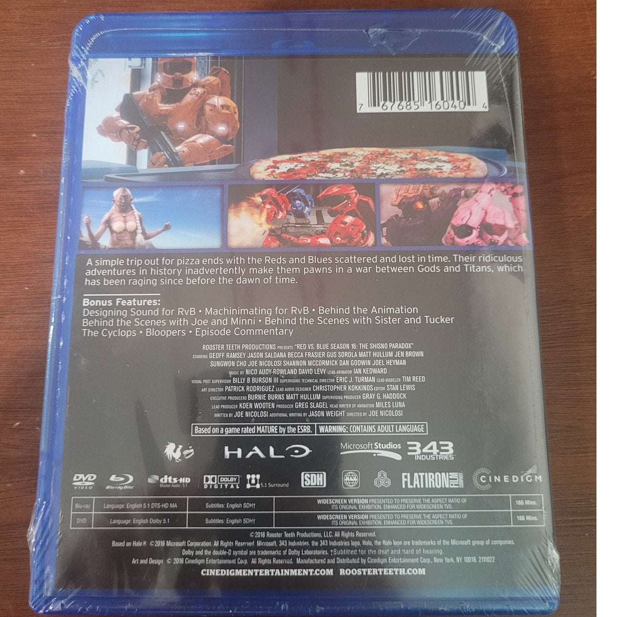 Red Vs Blue Shisno Paradox Blu-ray DVD Combo, Sci-Fi Comedy Action Rooster Teeth