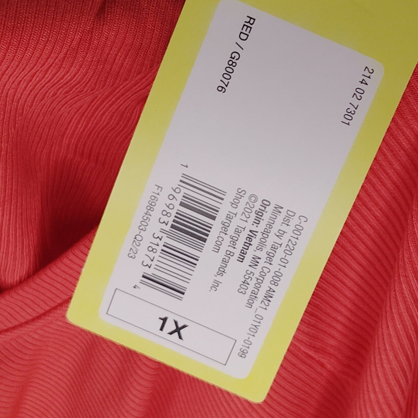 All in Motion Women’s Twist Front Long Sleeve Top Red 1X