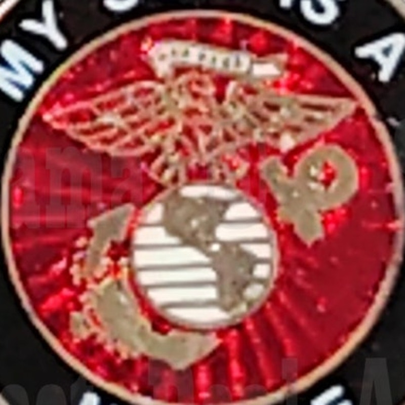 USMC Father's "My Son is a Marine" Hat, Lapel, or Brooch Collectors Pin 7/8"D