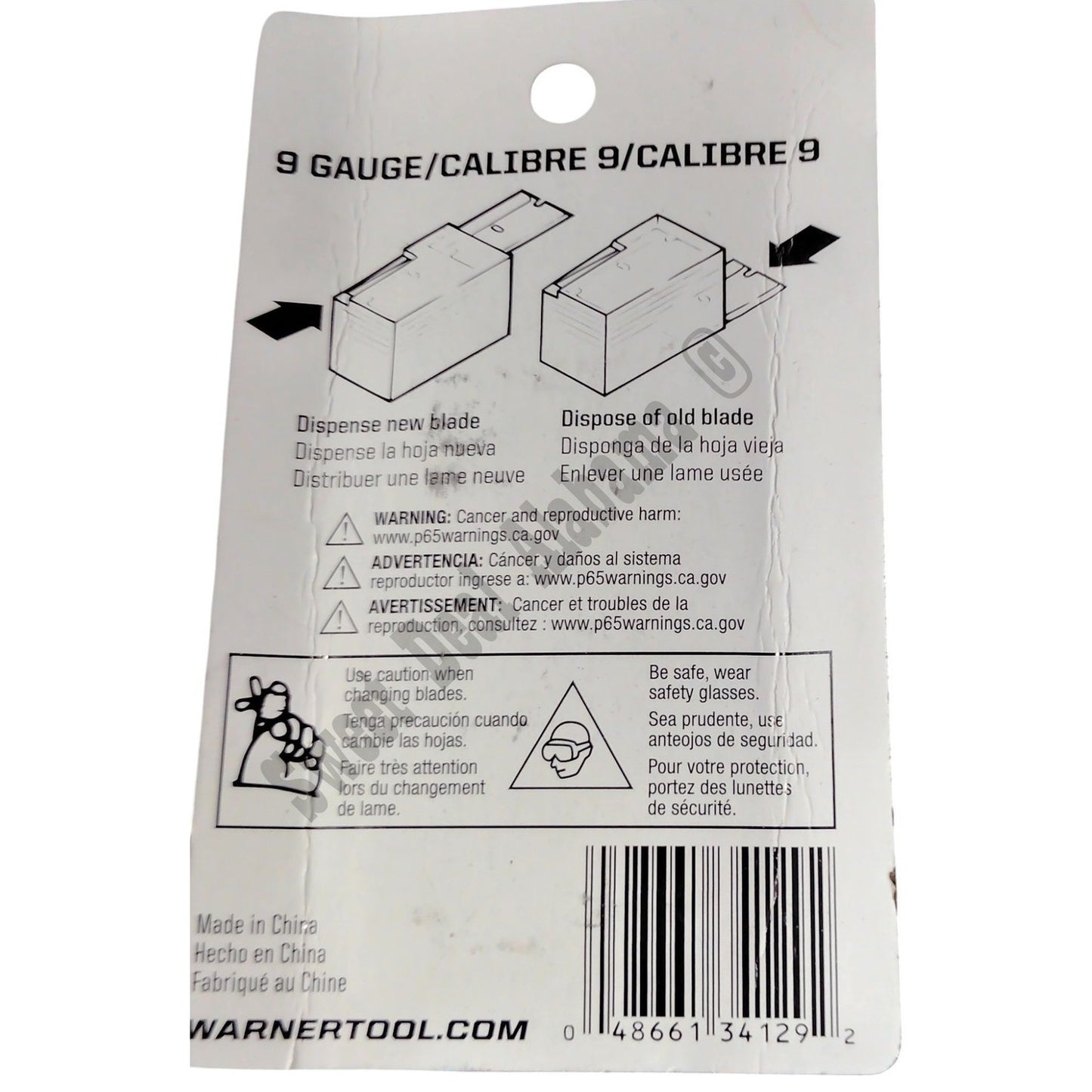 Warner 10-Pk 1.55", 9 Gauge Carbon Steel Straight Single Edge Blades - No.34129