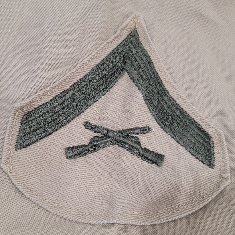 Korean War Era USMC Khaki Cotton Short Sleeve Shirt – Size Small