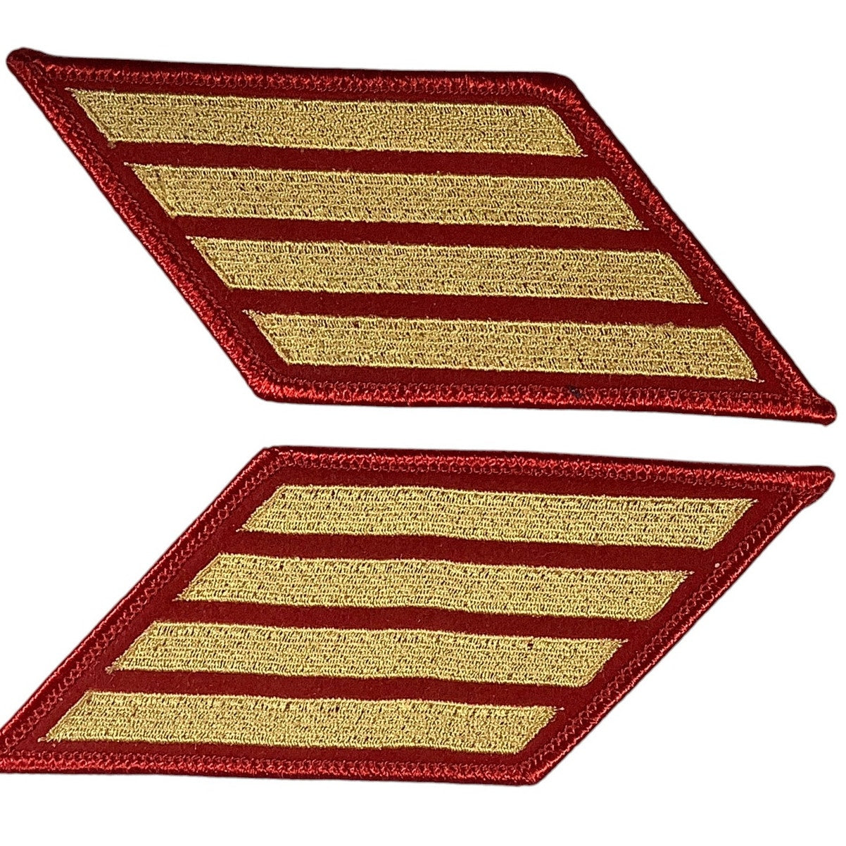 1 Set- 16 Year US Marine Corps Service 4 Stripes - Medium Size - Gold on RED