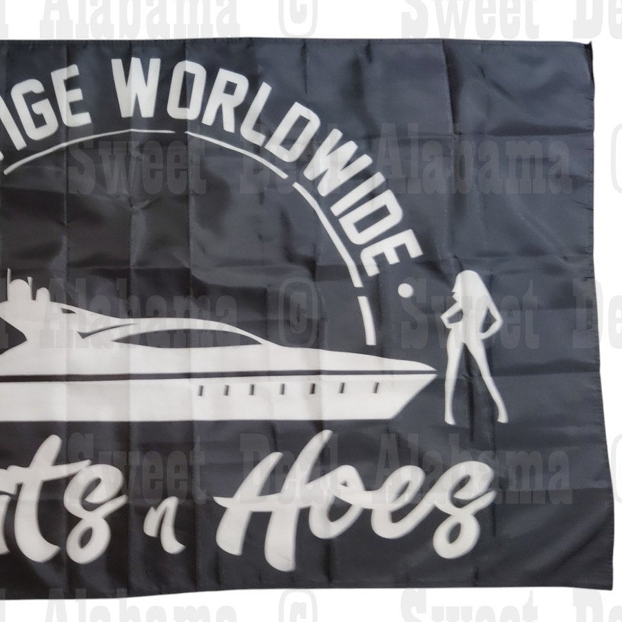 Prestige Worldwide Boats 'N Hoes Flag 5x3ft – Funny Banner for Man Cave, Garage