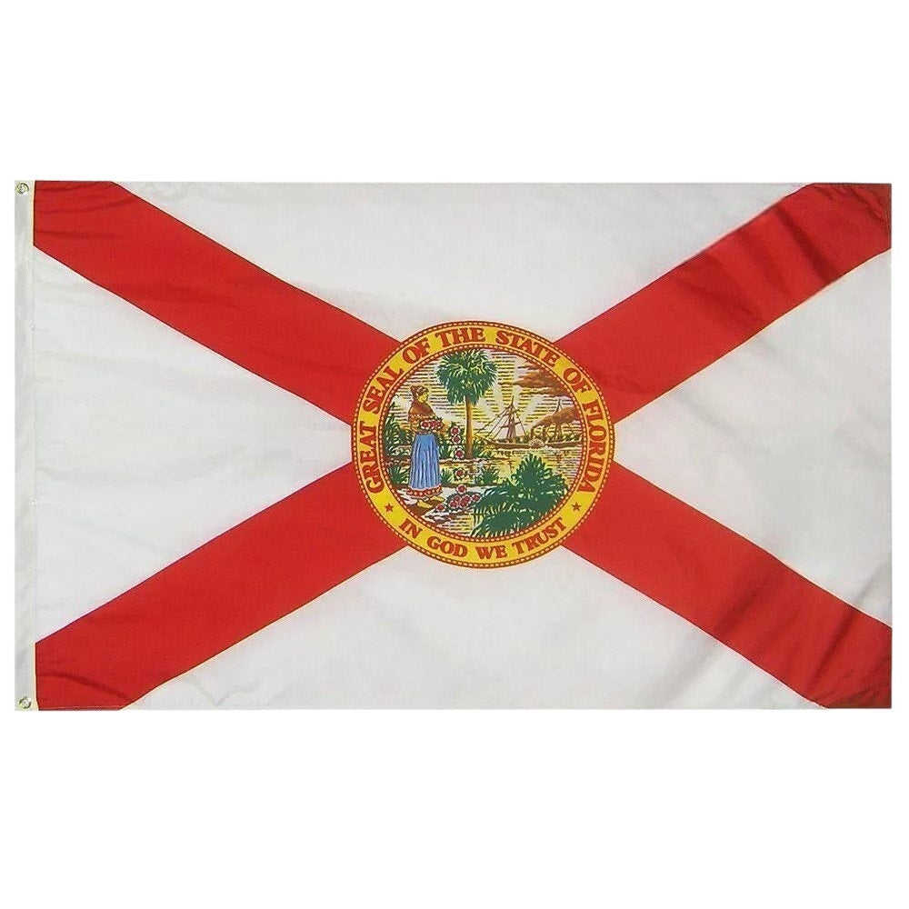U.S. State Flag, Florida Flag, 3' x 5' Poly Flag / Banner, 100D Flag Material