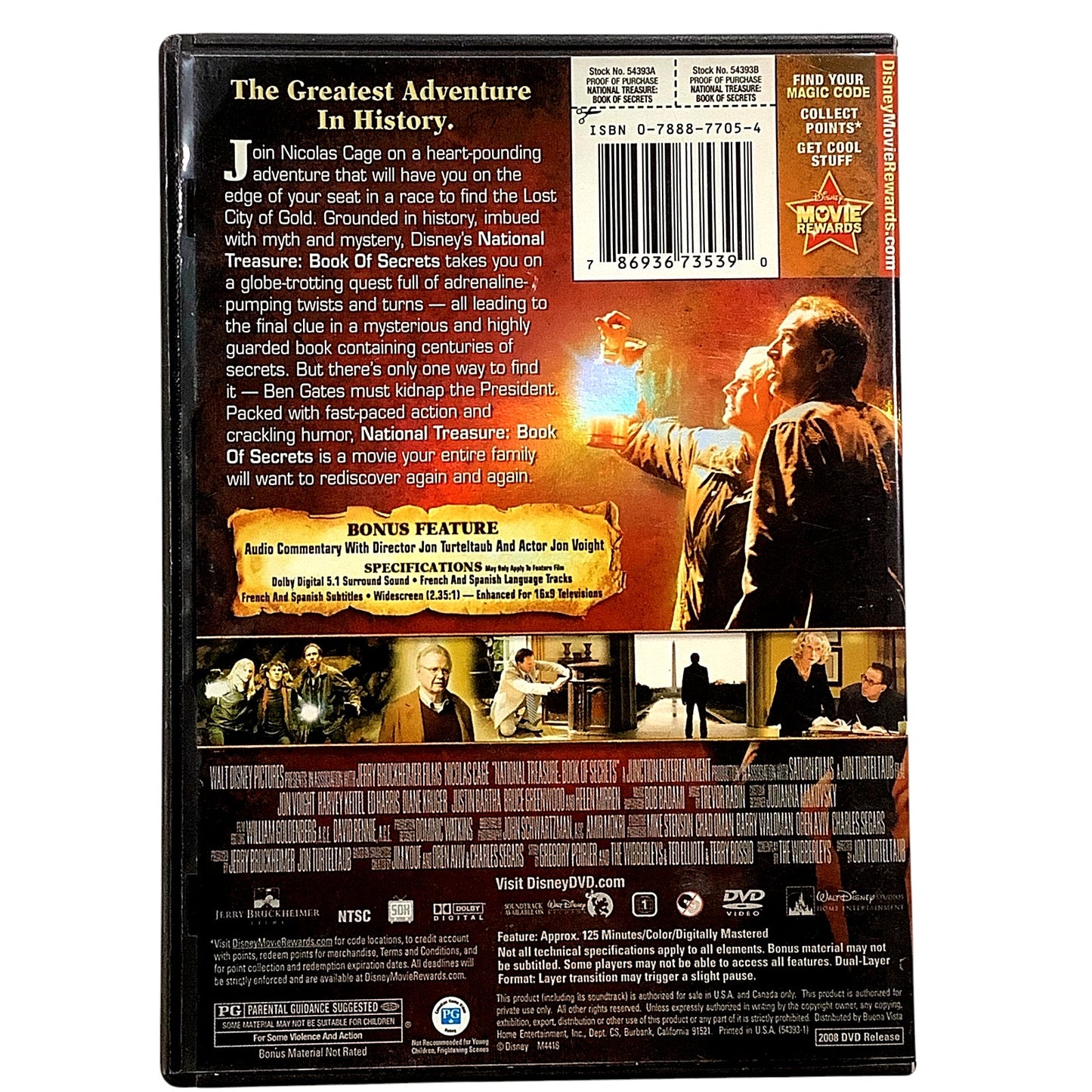 National Treasure 2: Book Of Secrets (2008 DVD) 125 Min. PG Action & Adventure