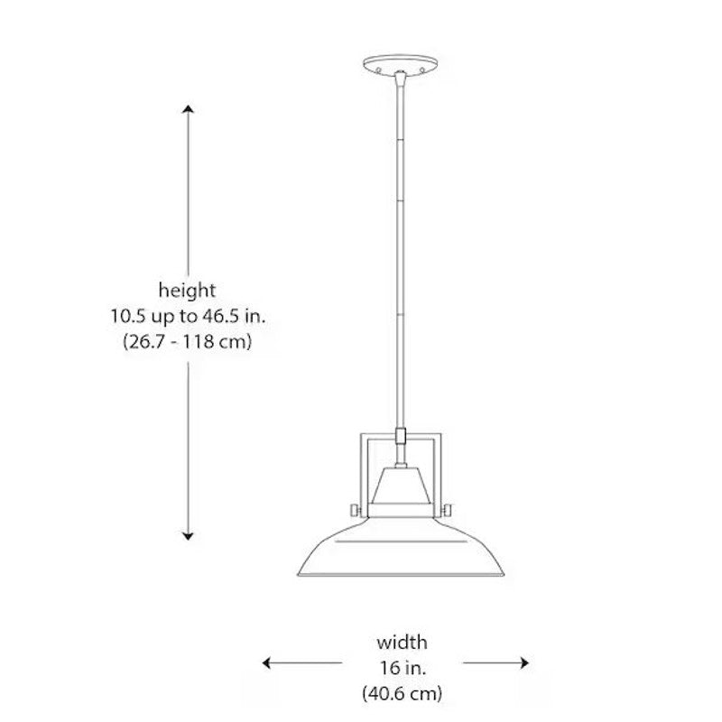 Wilhelm 16" Brushed Nickel Industrial Farmhouse Metal Pendant Light Fixture