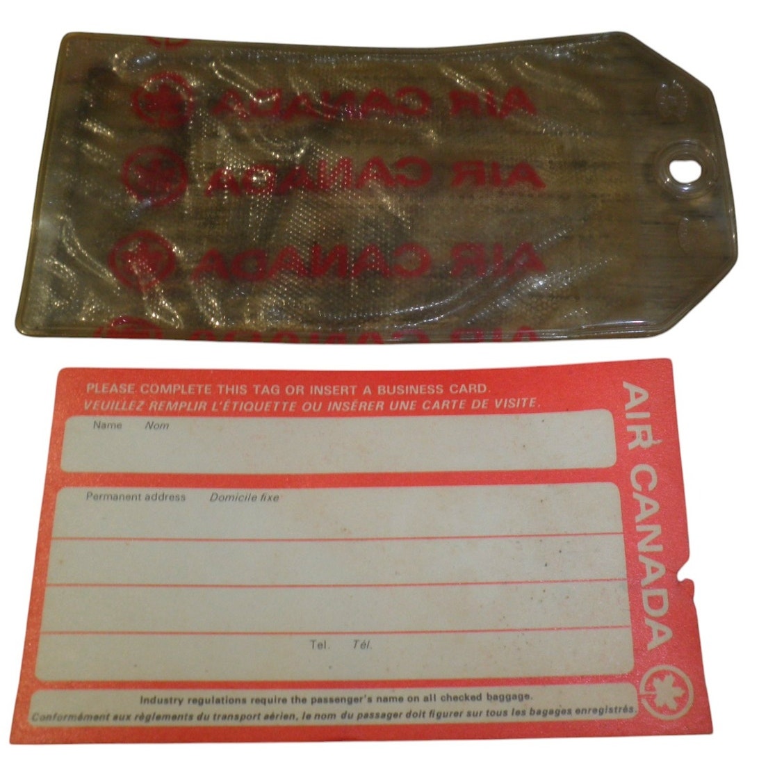 Vintage Air Canada Airlines Baggage ID Tag -Plastic w/ Cardboard Insert (Unused)