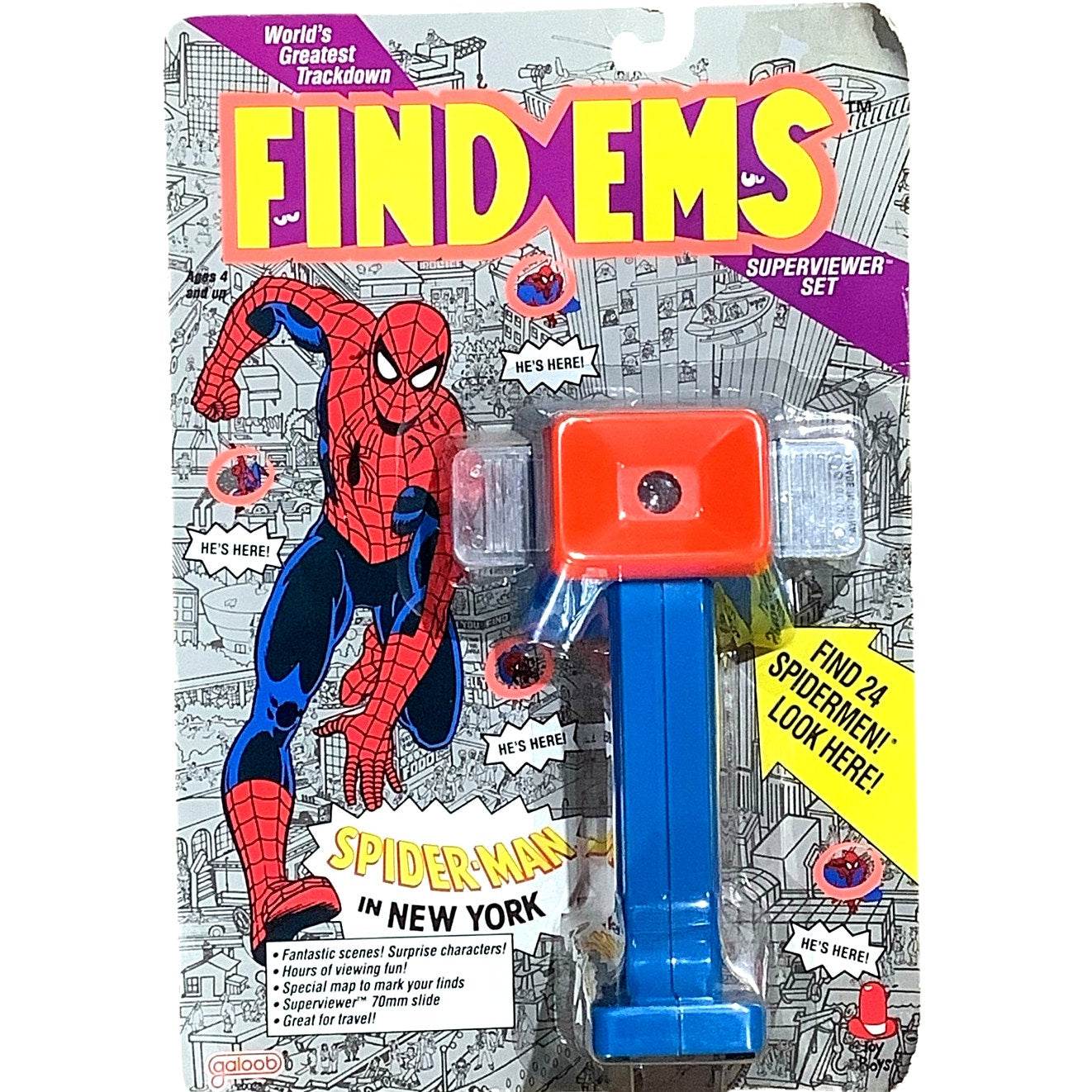 1992 Find Ems Galoob Spiderman World's Greatest Trackdown Superviewer Set