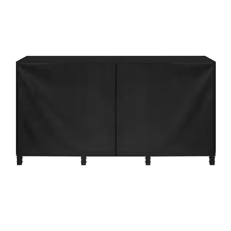 8 ft. 600D Heavy-Duty Black Firewood Rack Cover – Waterproof, Weather-Resistant