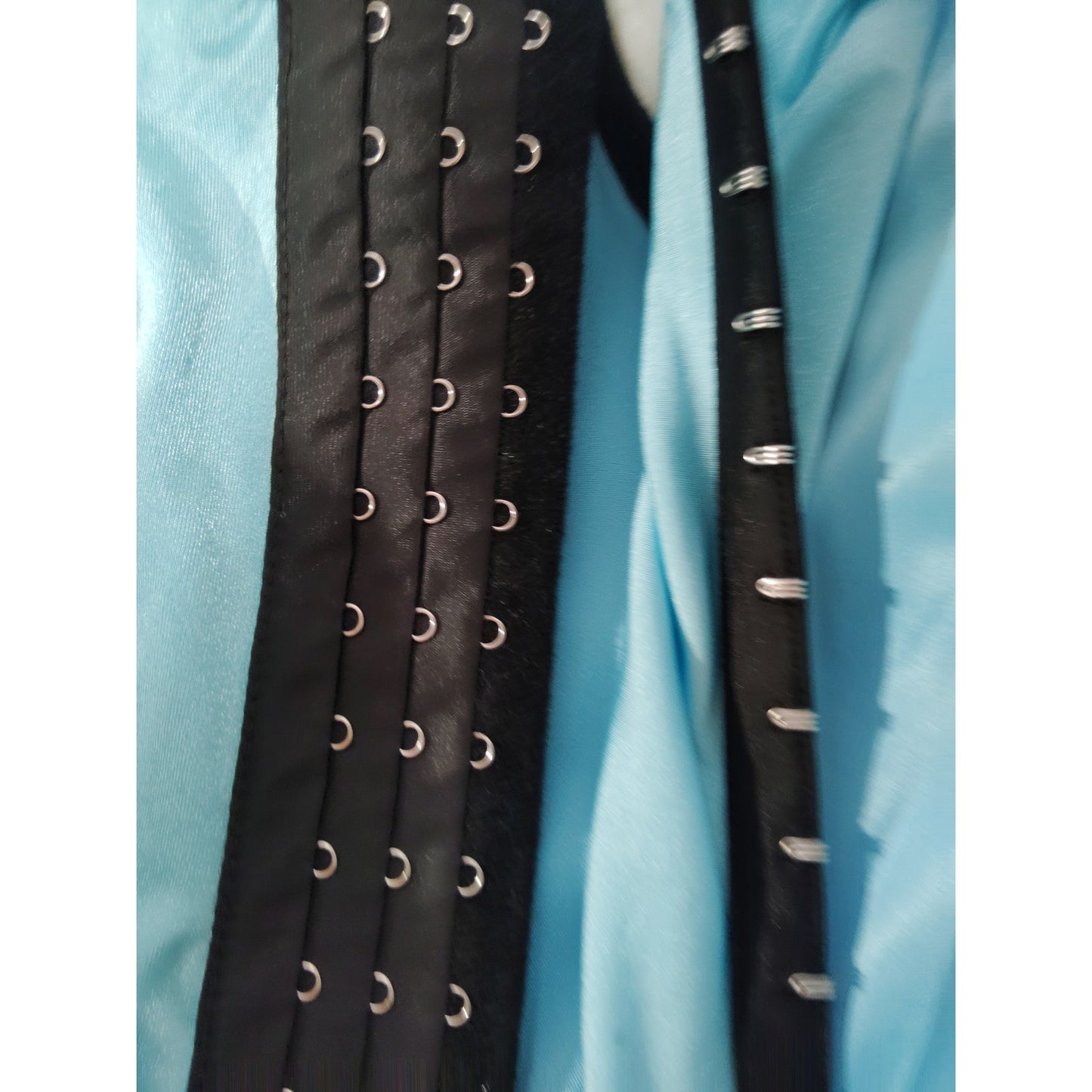 Wonderland Alice Corset Halloween Costume - Black/Blue - Size S/M (Up to Size 8)