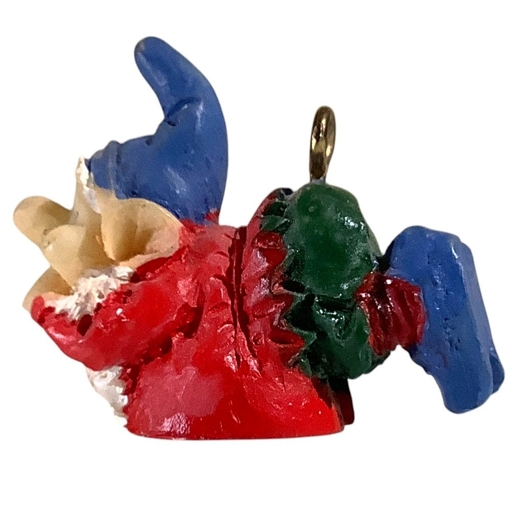 Vintage Miniature Wooden Gnome Figurine, Turned Ornament, 1-1/8"H x 1-1/2"L
