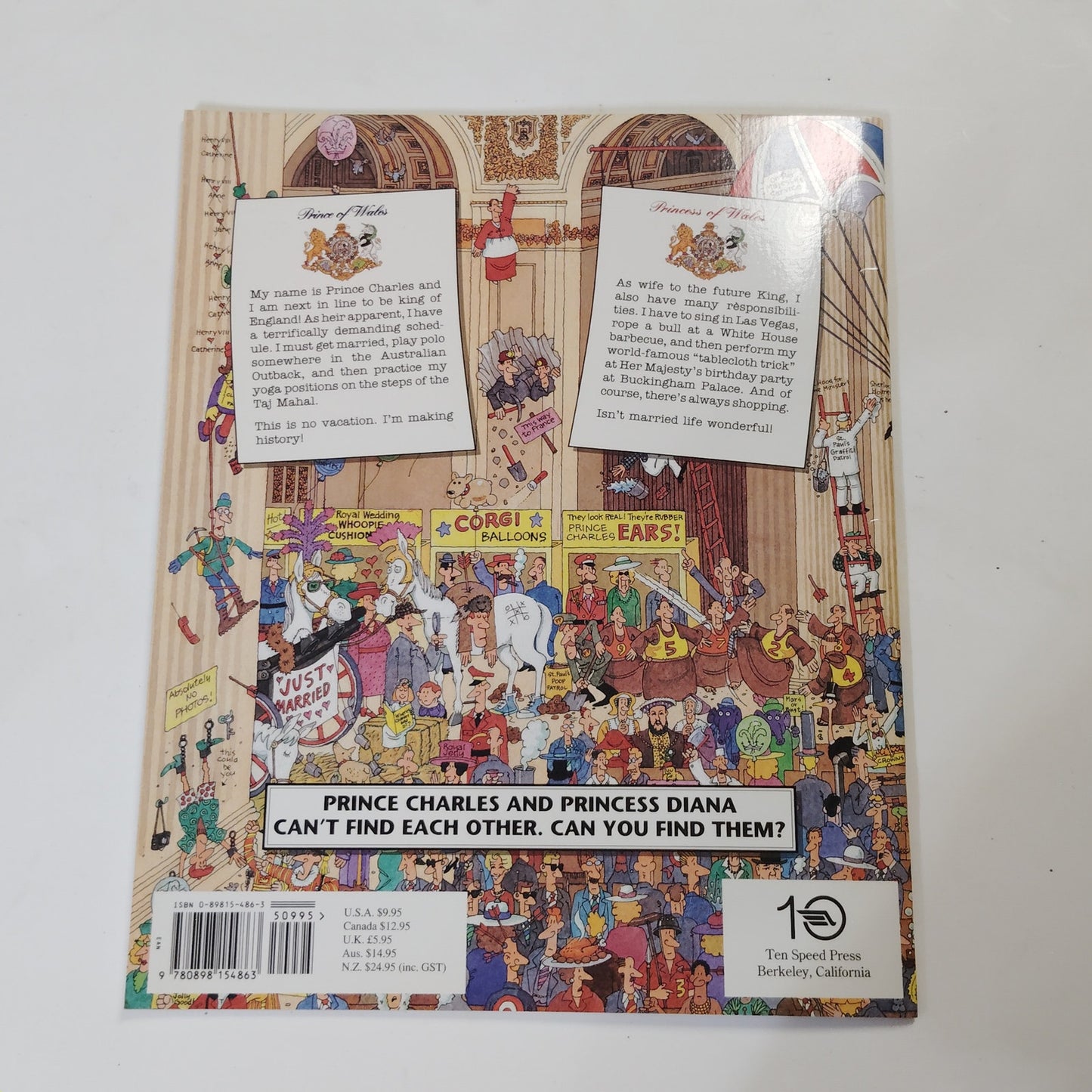 Where’s Charles & Di? 1992 Large Paperback Search Book 12.25" x 10"