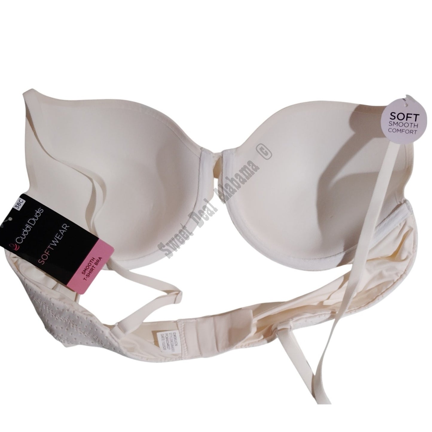 Cuddl Duds Softwear Smooth T-Shirt Bra, Women's, Size: 38 C, Whisper (Natural)