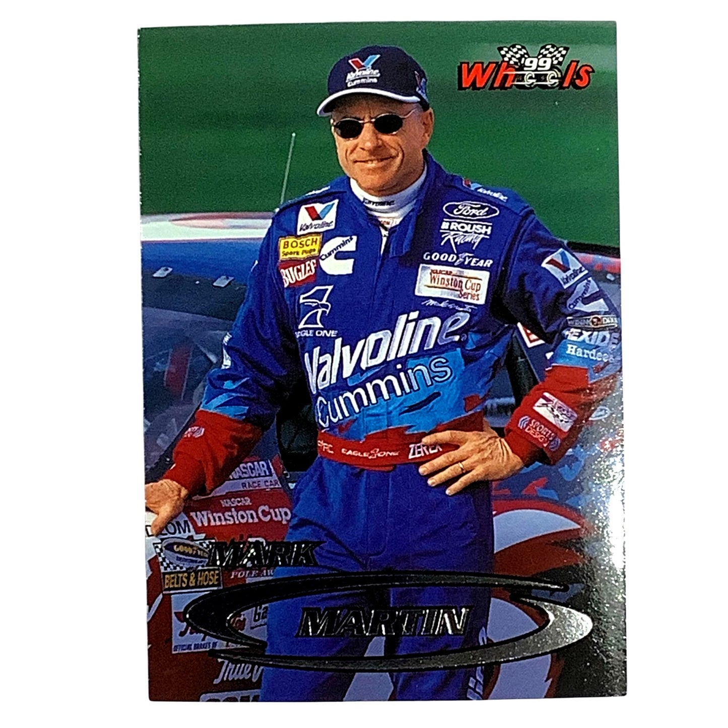Mark Martin, Sponsor: Valvoline, Card 22, 1999 Wheels NASCAR Winston Cup, NM+