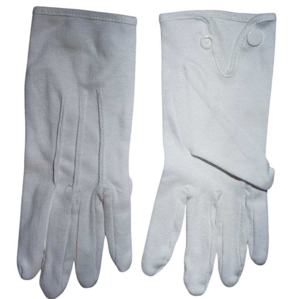 StylePlus White Cotton Gloves – Snap-Wrist, Size SS (Super Small)