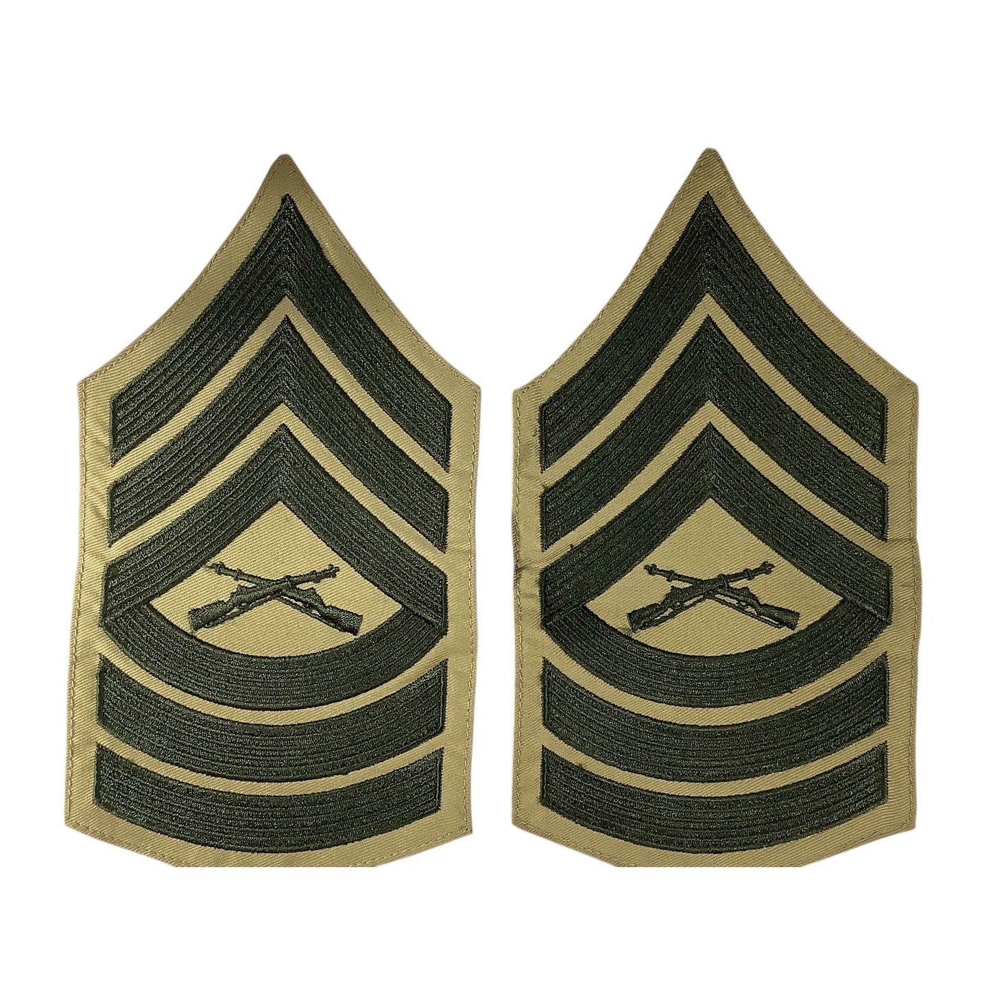 1 Set- US Marine Corps Master Sergeant, Green/Khaki, 6-3/4"H x 3-3/4"W