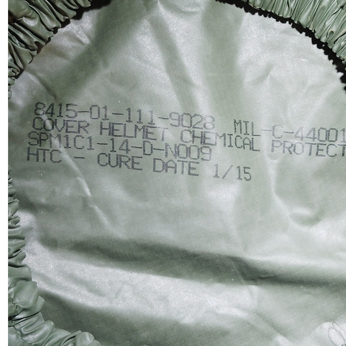 Military USGI Chemical Protective Helmet Cover 8415-01-111-9028 MIL-C-44001 Cure Date 1/15