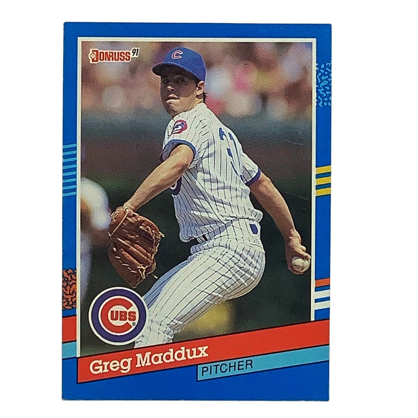 Greg Maddux, Chicago Cubs, MLB, 1991 Donruss Leaf Card 374, EX/NM