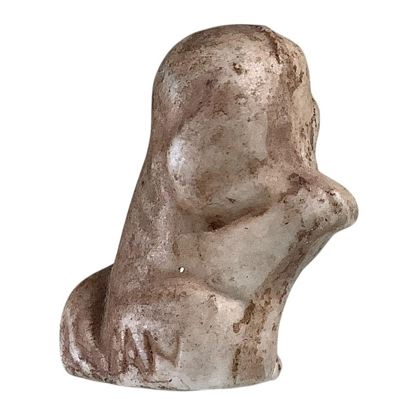 Antique Vintage Pottery, Mastiff Dog Figurine, Marked "Japan" 1-1/8"H x 1"W