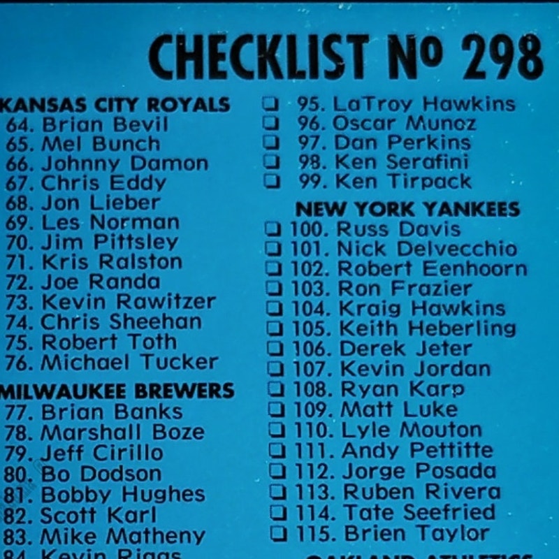 Checklist 1 Thru 124, #298, 93-94 Fleer Excel Minor Leagues