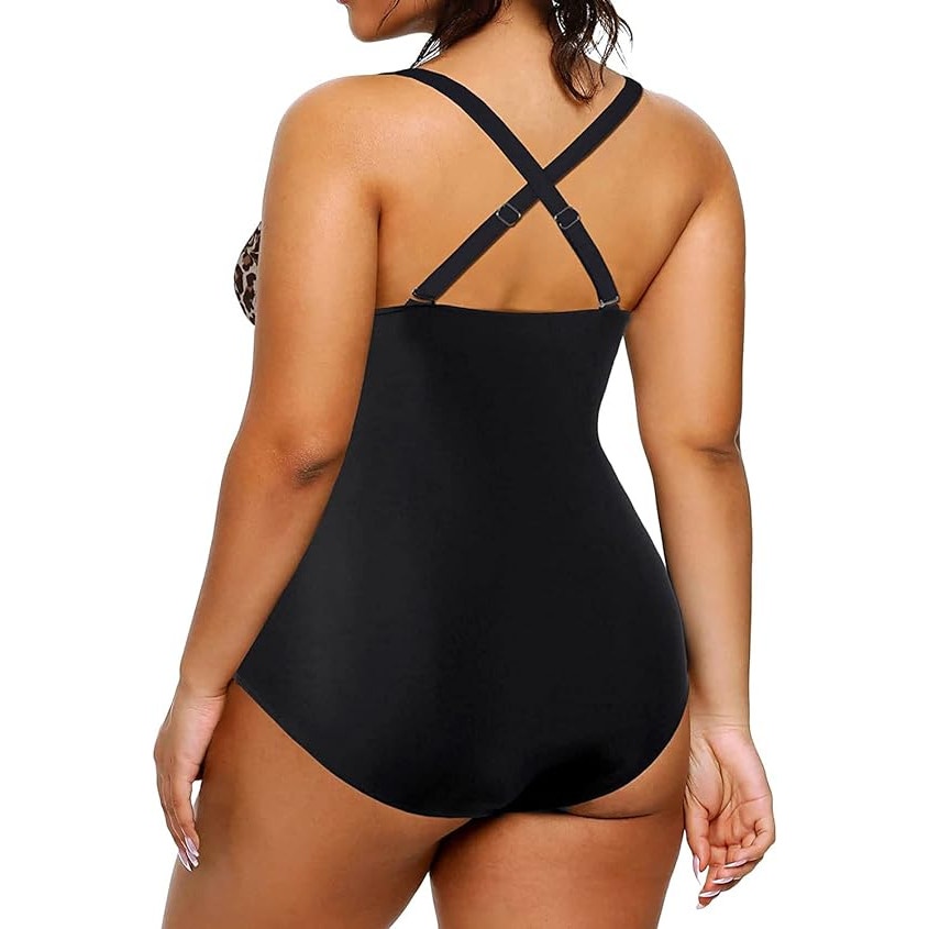 Aqua Eve Plus Size Swimsuit, Tummy Control One Piece Bathing Suit, Leopard, 26W